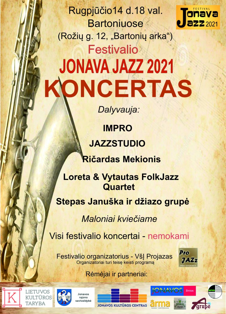 JONAVA JAZZ 2021-Bartoniai afiša