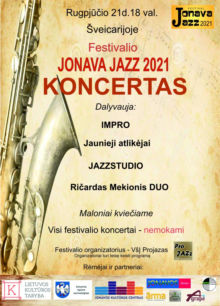 JONAVA JAZZ 2021-Šveicarija afiša